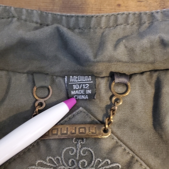 Joujou Olive Green Embroidered Coat - Picture 6 of 8